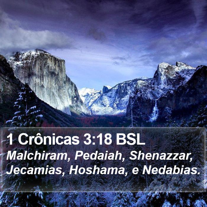 1 Crônicas 3:18 BSL Bible Study