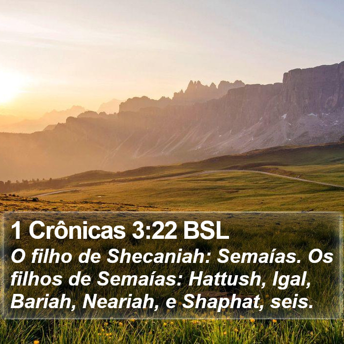 1 Crônicas 3:22 BSL Bible Study