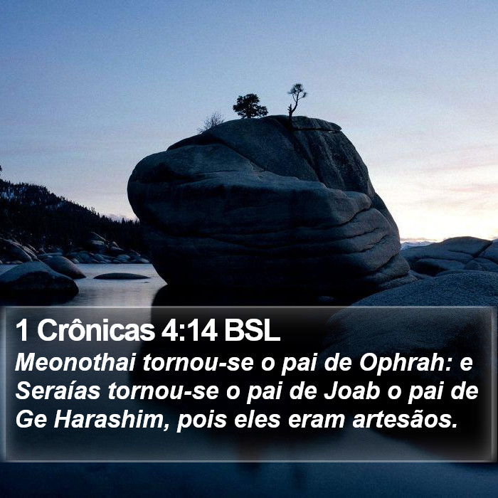 1 Crônicas 4:14 BSL Bible Study