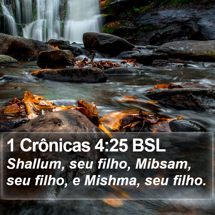 1 Crônicas 4:25 BSL Bible Study