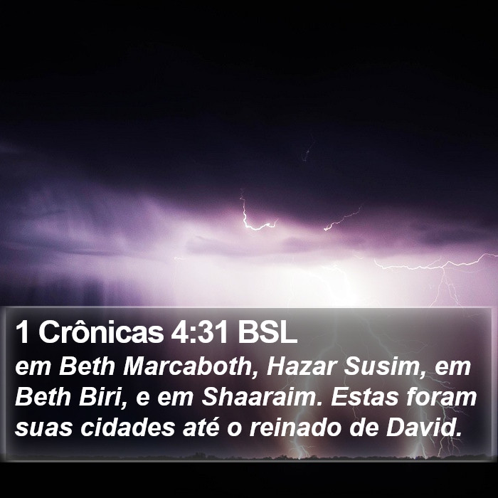 1 Crônicas 4:31 BSL Bible Study