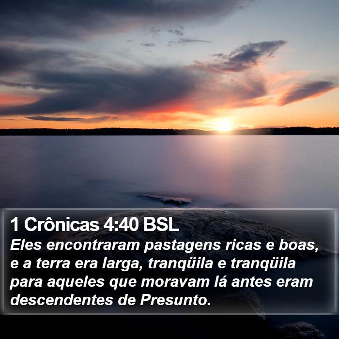 1 Crônicas 4:40 BSL Bible Study