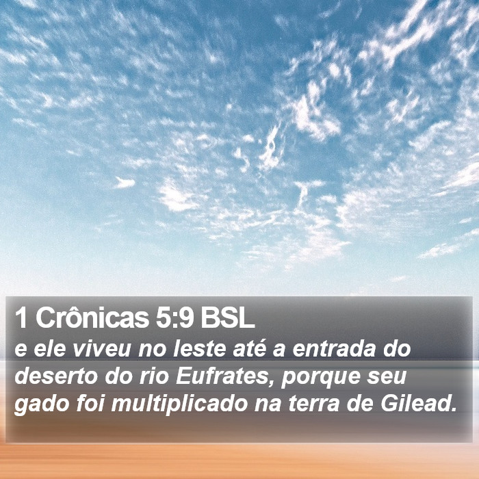 1 Crônicas 5:9 BSL Bible Study