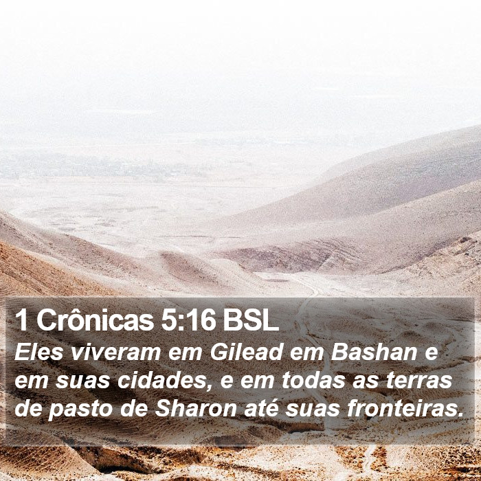 1 Crônicas 5:16 BSL Bible Study