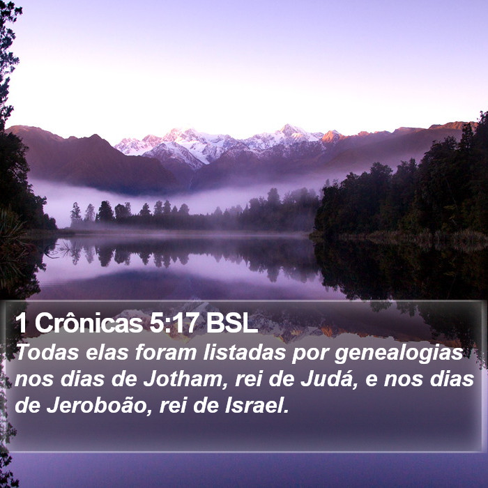 1 Crônicas 5:17 BSL Bible Study