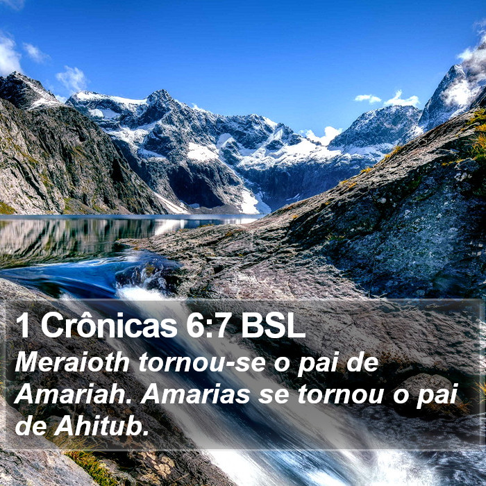 1 Crônicas 6:7 BSL Bible Study