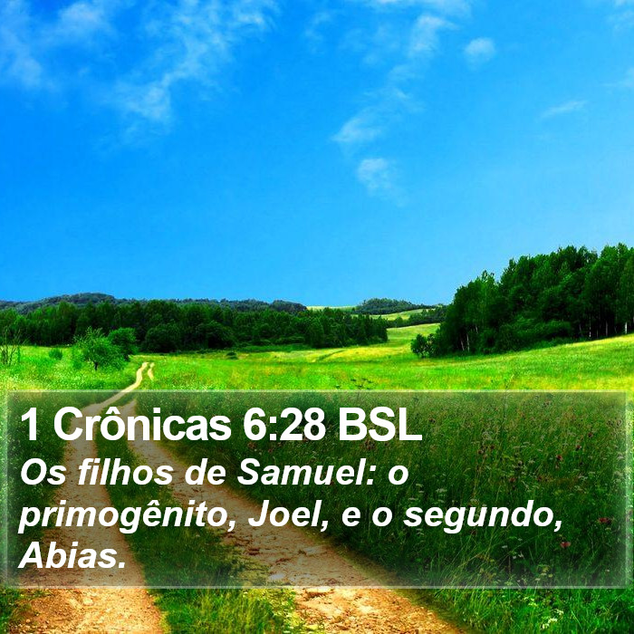 1 Crônicas 6:28 BSL Bible Study