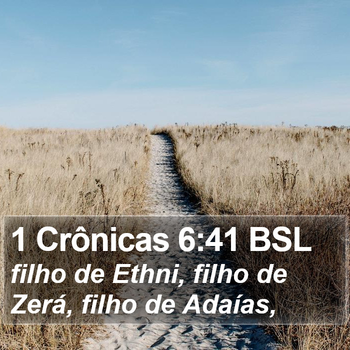 1 Crônicas 6:41 BSL Bible Study