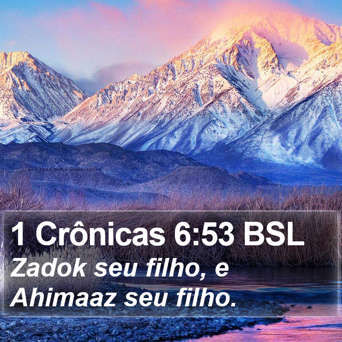 1 Crônicas 6:53 BSL Bible Study