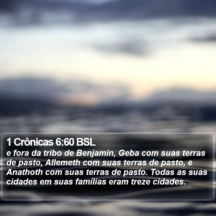 1 Crônicas 6:60 BSL Bible Study