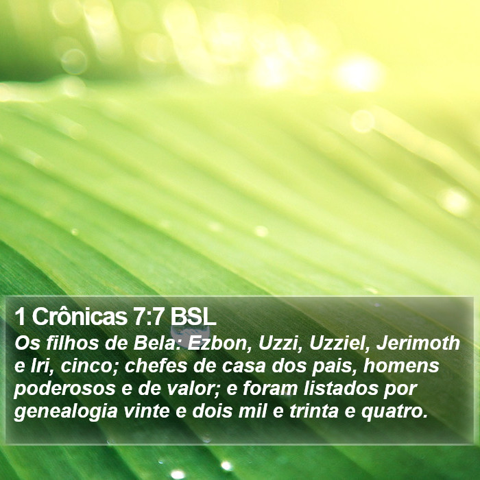 1 Crônicas 7:7 BSL Bible Study