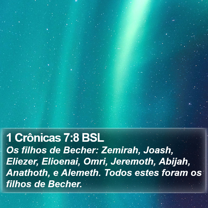1 Crônicas 7:8 BSL Bible Study