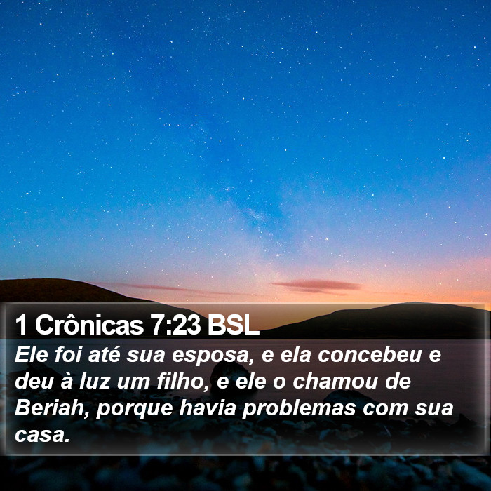 1 Crônicas 7:23 BSL Bible Study