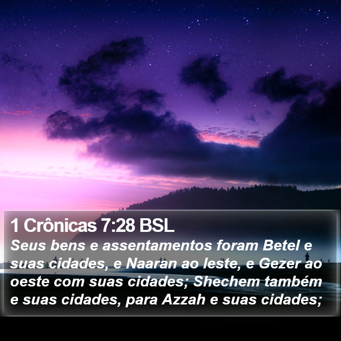 1 Crônicas 7:28 BSL Bible Study