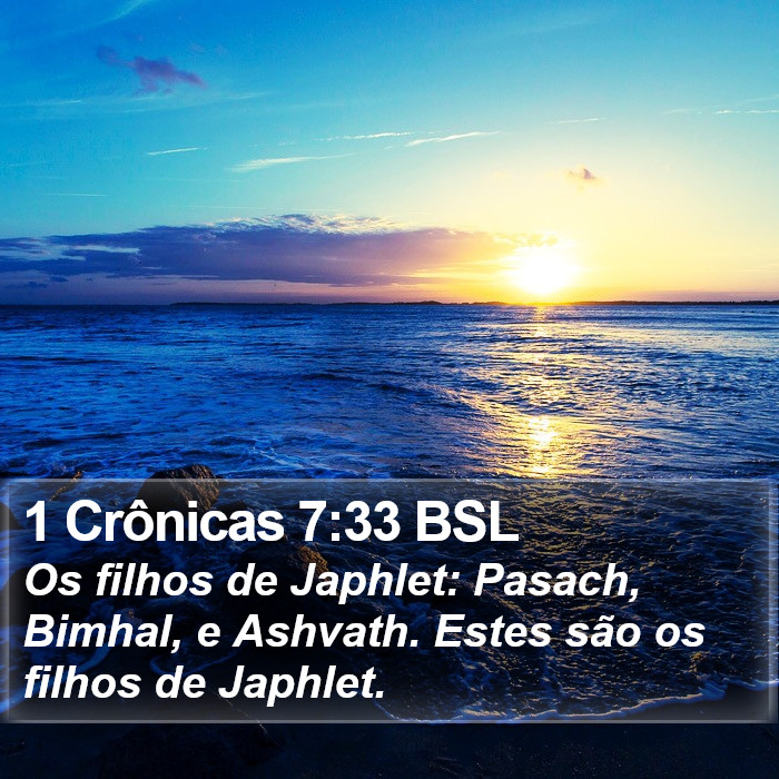 1 Crônicas 7:33 BSL Bible Study