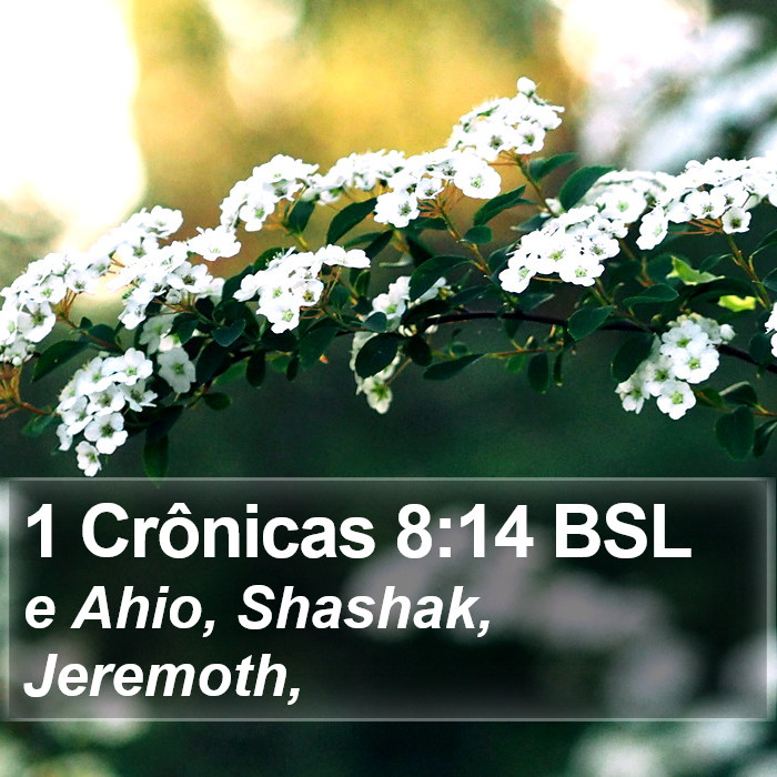 1 Crônicas 8:14 BSL Bible Study