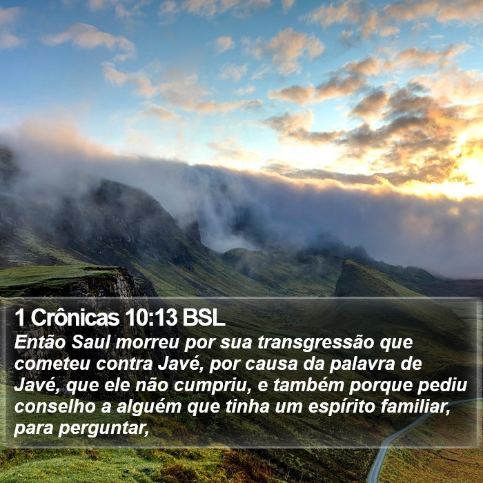1 Crônicas 10:13 BSL Bible Study
