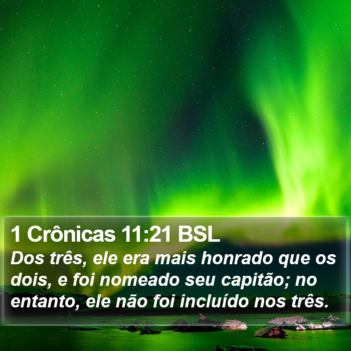 1 Crônicas 11:21 BSL Bible Study