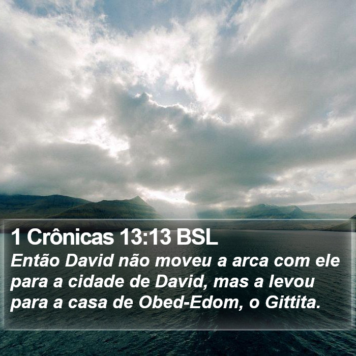 1 Crônicas 13:13 BSL Bible Study