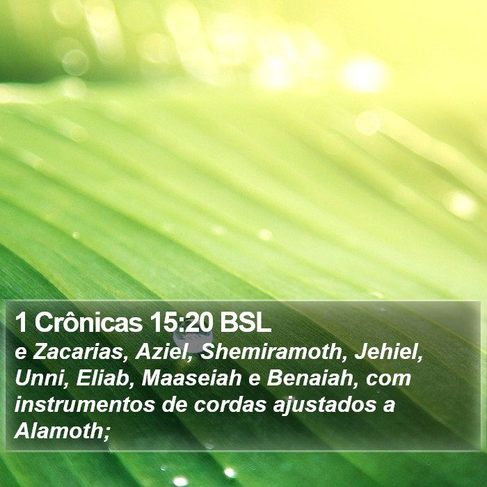 1 Crônicas 15:20 BSL Bible Study