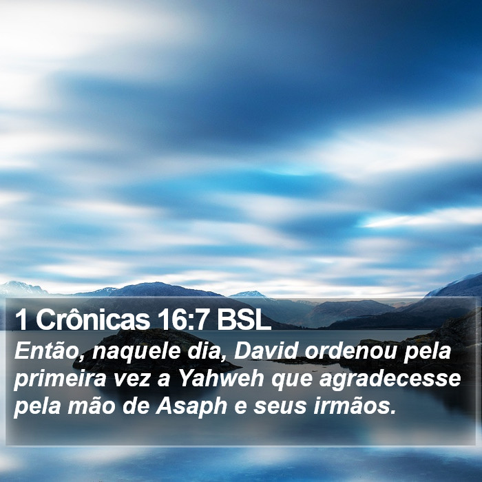 1 Crônicas 16:7 BSL Bible Study