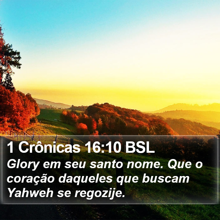 1 Crônicas 16:10 BSL Bible Study