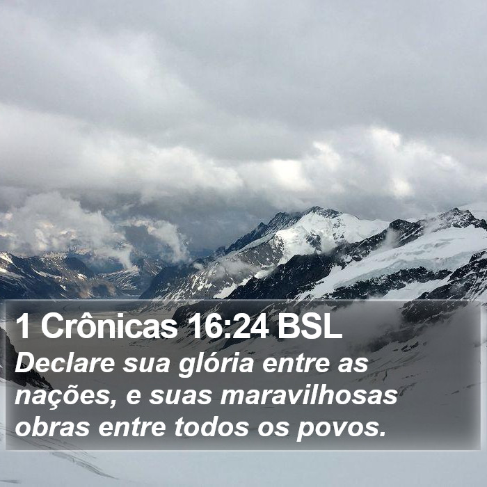 1 Crônicas 16:24 BSL Bible Study