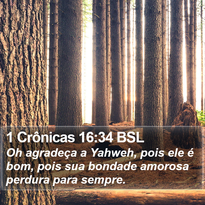 1 Crônicas 16:34 BSL Bible Study