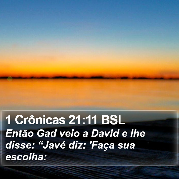 1 Crônicas 21:11 BSL Bible Study