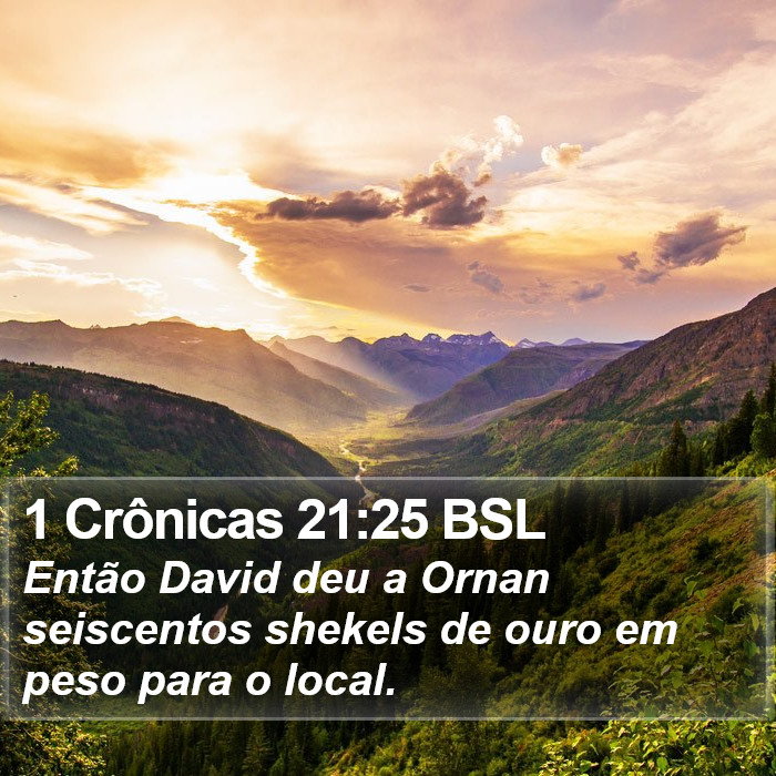 1 Crônicas 21:25 BSL Bible Study