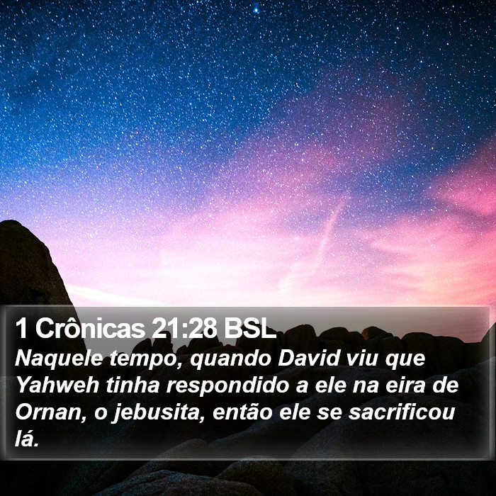 1 Crônicas 21:28 BSL Bible Study