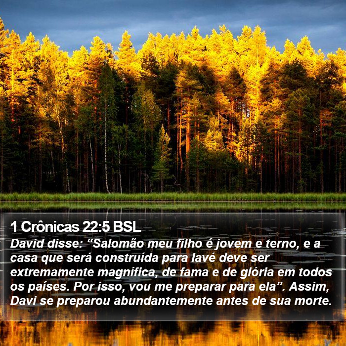 1 Crônicas 22:5 BSL Bible Study