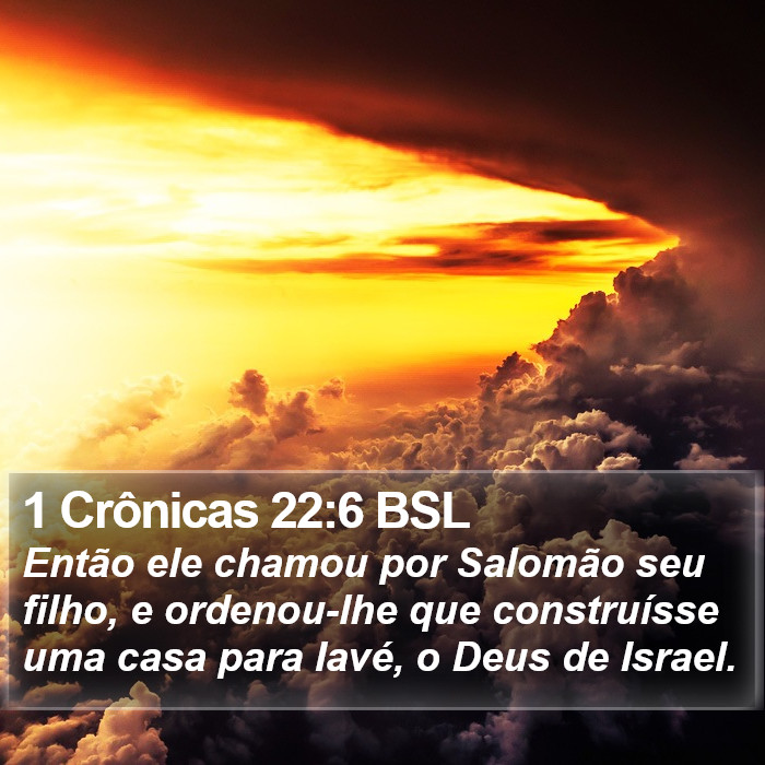 1 Crônicas 22:6 BSL Bible Study