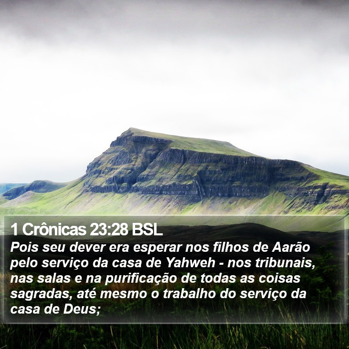 1 Crônicas 23:28 BSL Bible Study