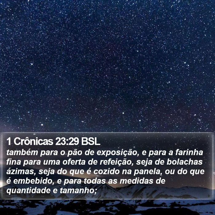 1 Crônicas 23:29 BSL Bible Study