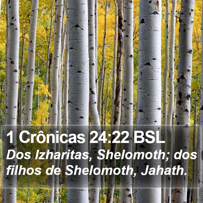 1 Crônicas 24:22 BSL Bible Study