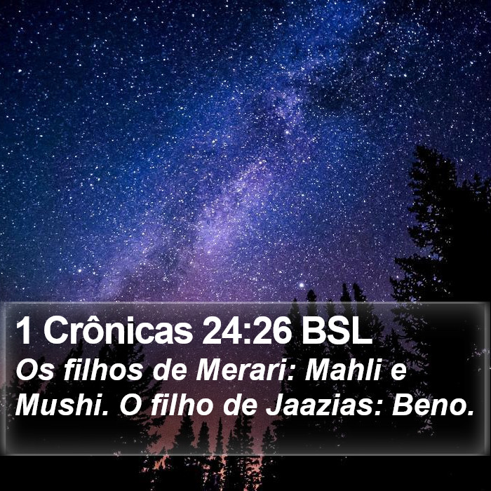 1 Crônicas 24:26 BSL Bible Study