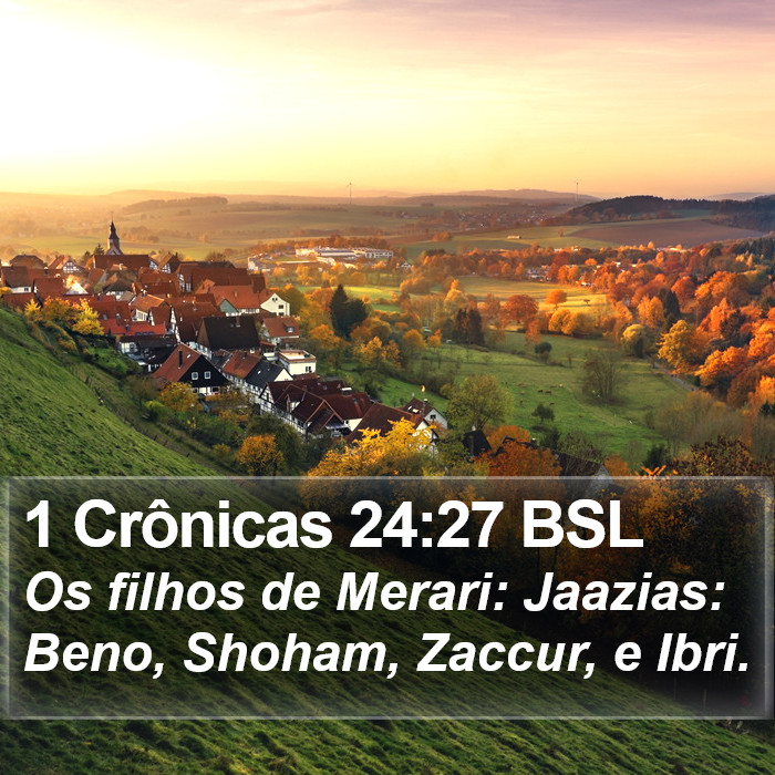1 Crônicas 24:27 BSL Bible Study
