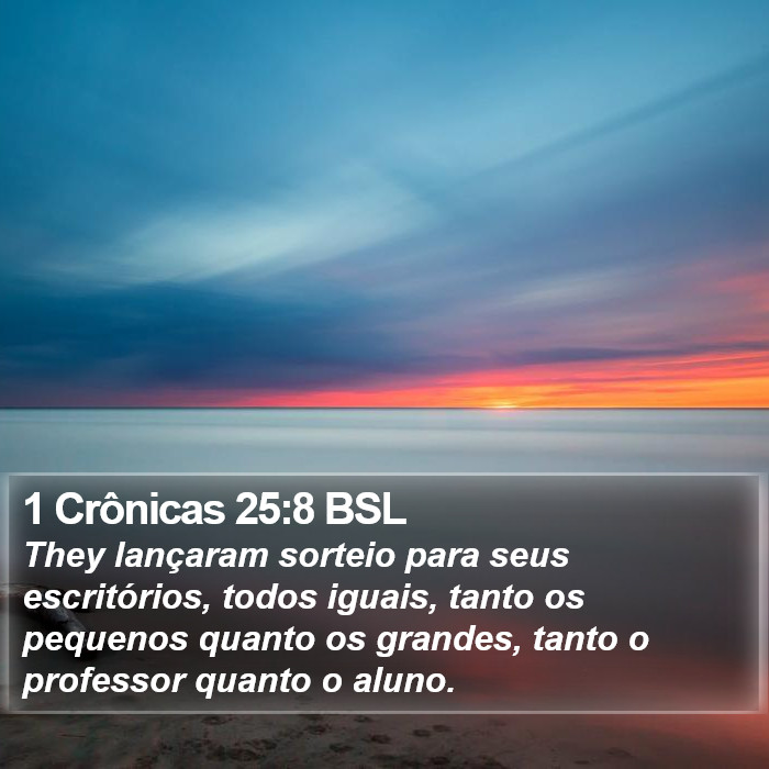 1 Crônicas 25:8 BSL Bible Study