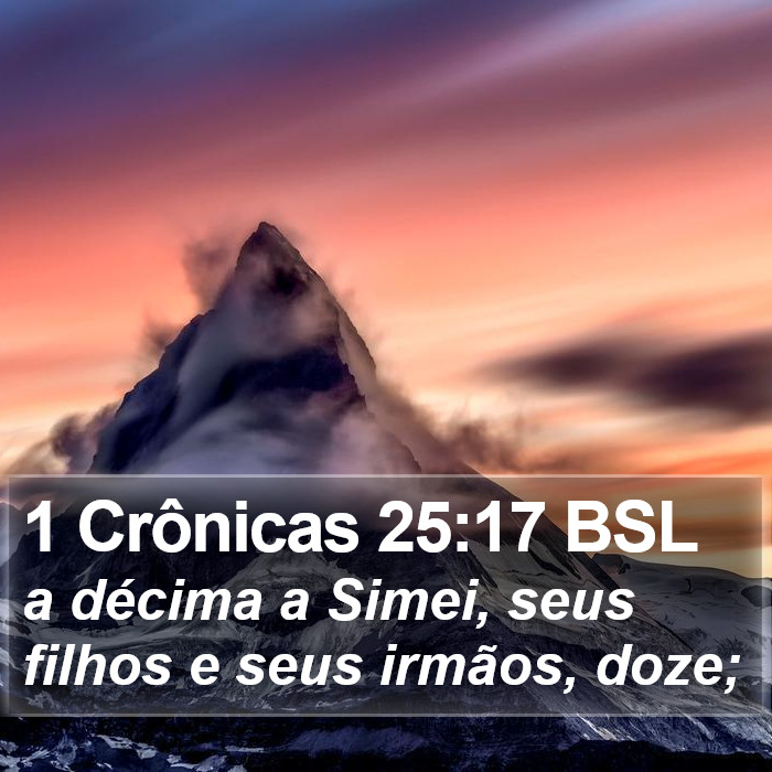 1 Crônicas 25:17 BSL Bible Study