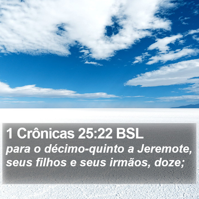 1 Crônicas 25:22 BSL Bible Study