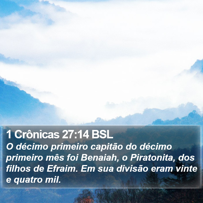 1 Crônicas 27:14 BSL Bible Study