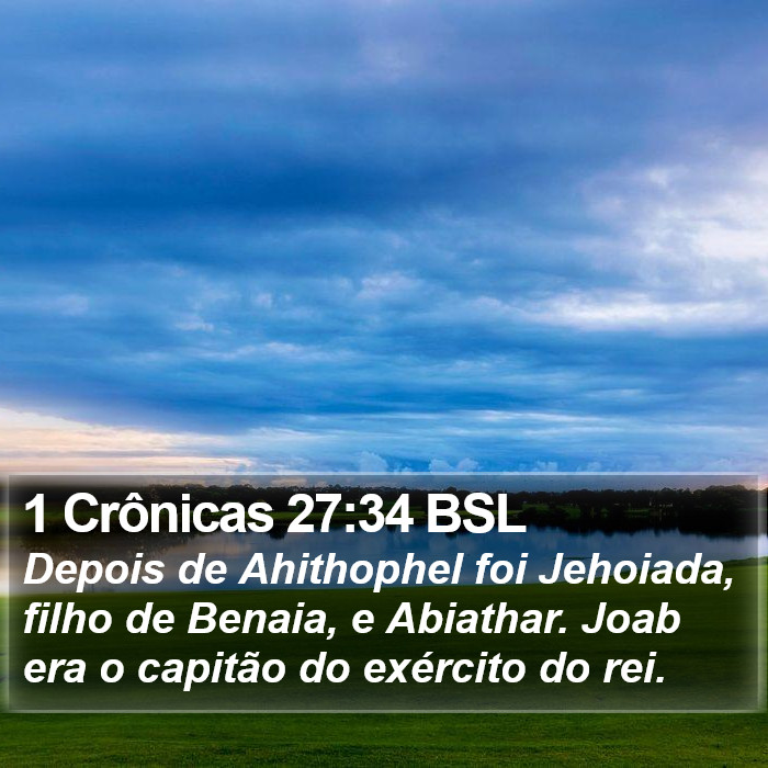 1 Crônicas 27:34 BSL Bible Study