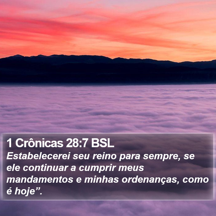 1 Crônicas 28:7 BSL Bible Study
