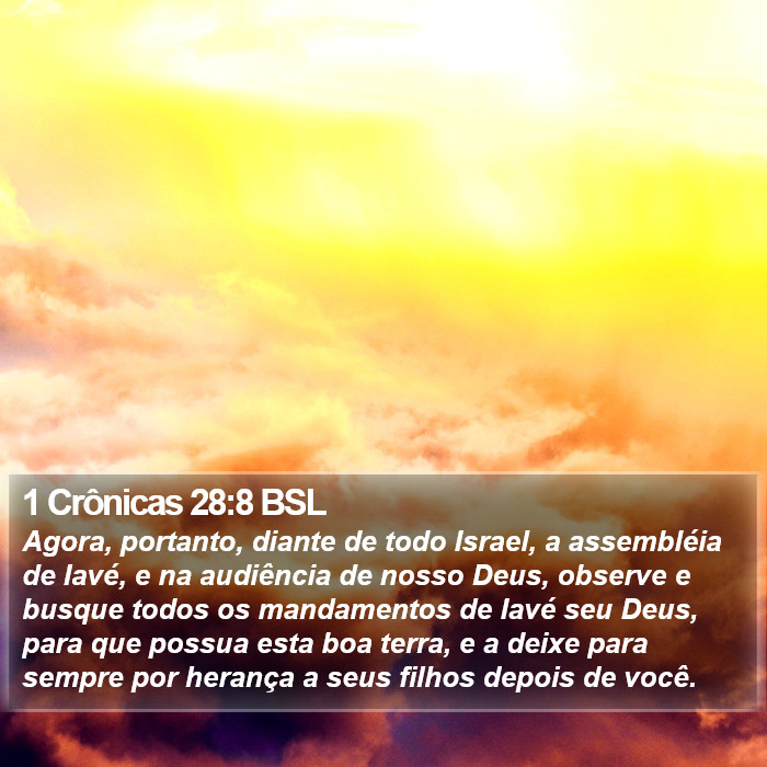1 Crônicas 28:8 BSL Bible Study