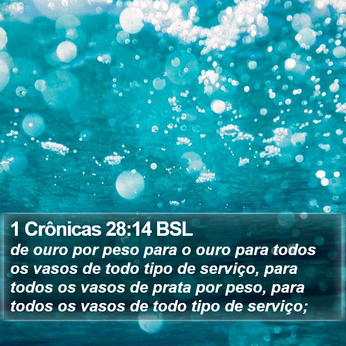 1 Crônicas 28:14 BSL Bible Study