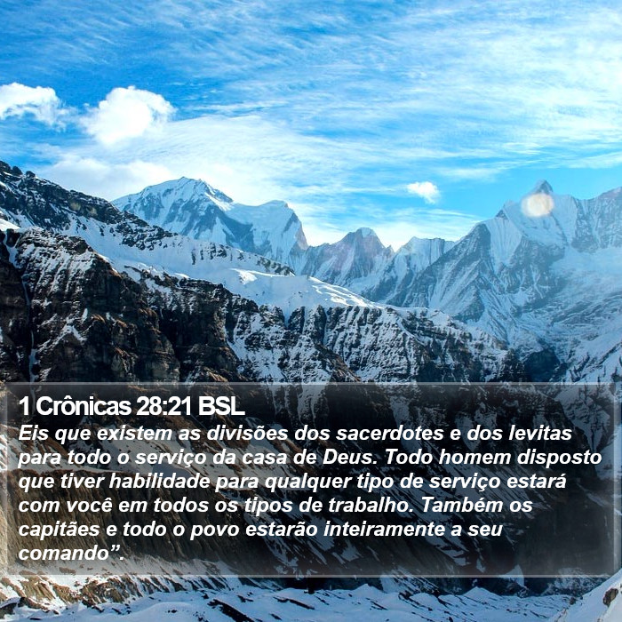 1 Crônicas 28:21 BSL Bible Study