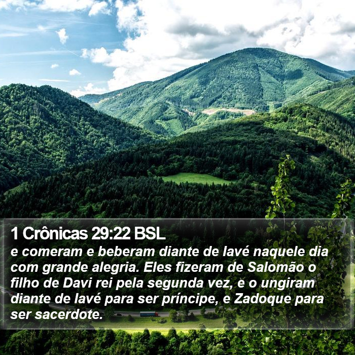 1 Crônicas 29:22 BSL Bible Study