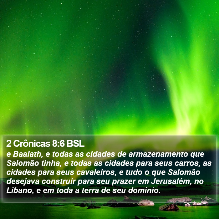 2 Crônicas 8:6 BSL Bible Study