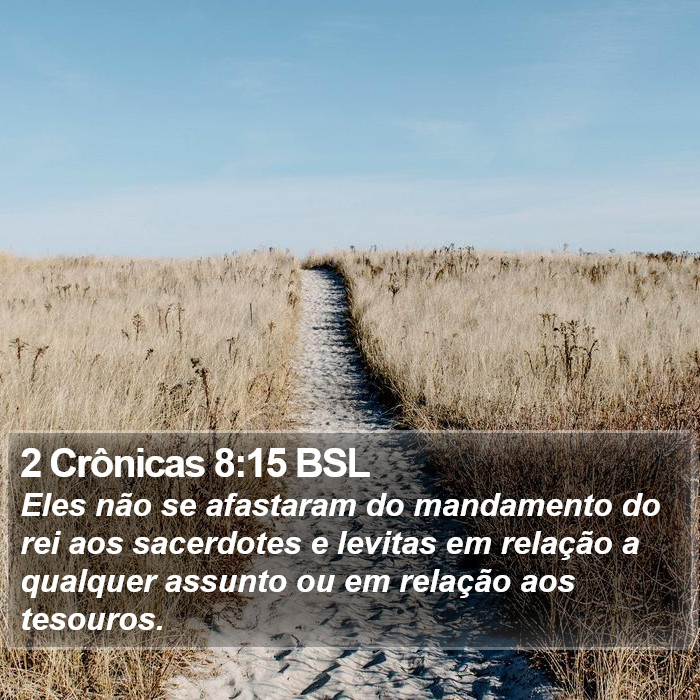 2 Crônicas 8:15 BSL Bible Study